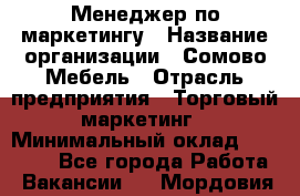 Менеджер по маркетингу › Название организации ­ Сомово-Мебель › Отрасль предприятия ­ Торговый маркетинг › Минимальный оклад ­ 30 000 - Все города Работа » Вакансии   . Мордовия респ.